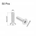 Uxcell M4x16mm Flat Head Machine Screws Inner Hex Screw 304 Stainless Steel Fasteners Bolts 50pcs