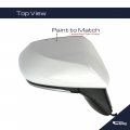 Spieg To1321367 Passenger Side Mirror Replacement For Toyota Camry 2018-2024 Power Heated Turn Signal Light Plain White Ptm