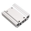 Baomain 2 Space 1 4 Pt Thread Mainfold Base Socket Work For 4v210 Pneumatic Solenoid Valve