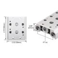 Baomain 2 Space 1 4 Pt Thread Mainfold Base Socket Work For 4v210 Pneumatic Solenoid Valve