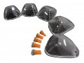 Vms Racing 5pc Cab Roof Lights Covers In Clear Transparent Crl 264142cla With Amber Led Compatible Ford F250 F350 F450 F550