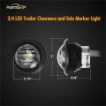 Partsam 10pcs 3 4 White Led Side Marker Bullet Button Light Clear Lens Sealed Waterproof Inch Round Clearance Lights