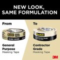 Scotch Contractor Grade Masking Tape Tan For General Use Multi-surface Adhesive 0 94 Inches X 60 1 Yards 6 Rolls