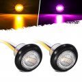 Partsam 2pcs 3 4 Round Led Marker Light Amber To Purple Auxiliary Dual Revolution Side Clearance Turn Signal Indicators Grommet 