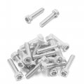 Uxcell 20pcs Silver Tone M6 X 30mm Motorcycle Car Hexagon Socket Fastener Bolts Screws