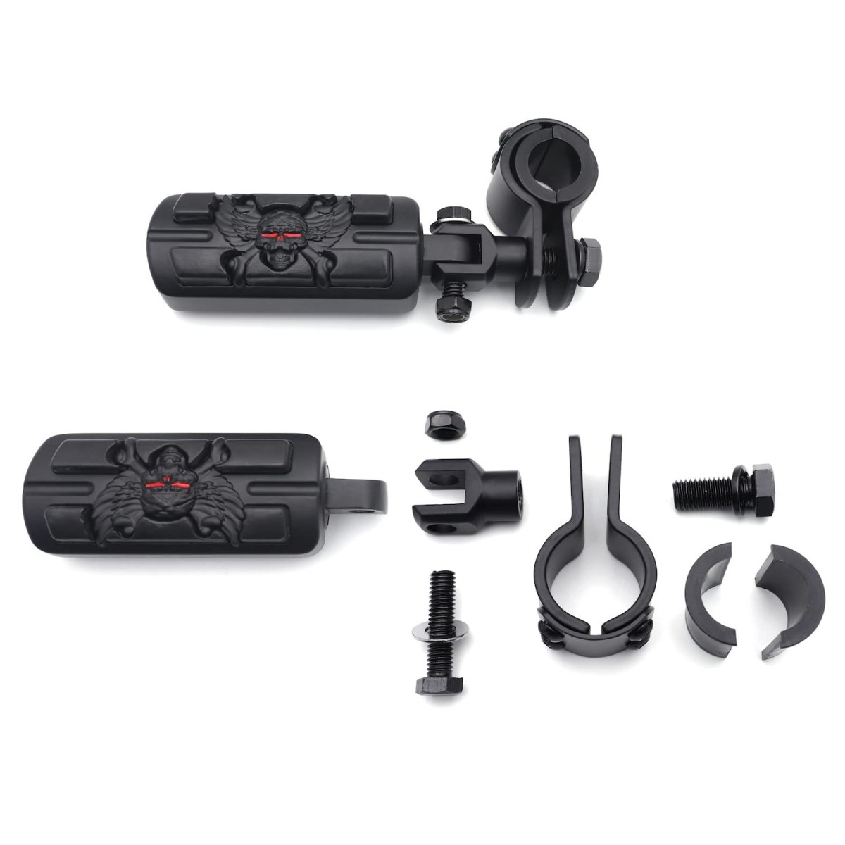 Black Zombie Highway Stiletto 4475 Foot Peg Clamps For Goldwing Gl1800 Fits In To 1 25 Engine Guard Or Frame Tube Billet