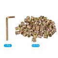 Uxcell 1 4-20 X 10mm Threaded Inserts Nuts 100pcs For Wood Furniture Interface Hex Socket Drive Insert With Wrench