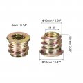 Uxcell 1 4-20 X 10mm Threaded Inserts Nuts 100pcs For Wood Furniture Interface Hex Socket Drive Insert With Wrench