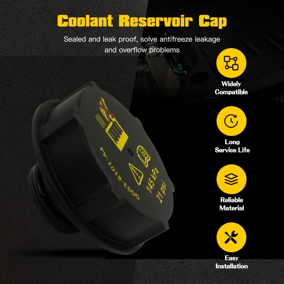 Radiator Surge Tank Coolant Cap 2 Piece Set For Ford Transit 150 250 350 350hd F150 Expedition Explorer Lincoln And Mazda