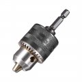 Uxcell Drill Chucks 3 8-24unf Threaded 1 5-10mm Capacity Hex Shank With Chuck Key For Electric Impact Corded Cordless Black