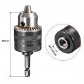 Uxcell Drill Chucks 3 8-24unf Threaded 1 5-10mm Capacity Hex Shank With Chuck Key For Electric Impact Corded Cordless Black