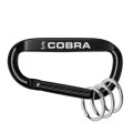 Officially Licensed Ford Mustang Cobra Laser Etched Black Metal Carabiner Keychain With Split Key Rings 3 In X 1 5 0 25
