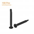 Uxcell 10 X 1-3 4 Sheet Metal Screws 100pcs Black Oxide 410 Stainless Steel Flat Head Phillips Drive Self Drilling