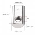 Uxcell M6 T Slot Nuts Roll In Spring T-nut With Ball Carbon Steel For 3030 Series Aluminum Extrusion Profile Rail 8mm 30pcs