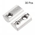 Uxcell M6 T Slot Nuts Roll In Spring T-nut With Ball Carbon Steel For 3030 Series Aluminum Extrusion Profile Rail 8mm 30pcs