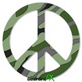 Camouflage Green Peace Sign Car Window Decal 6 X Inches