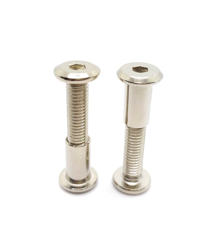 Screw Post Fit For 3 8 Inch 10mm Hole Dia Male M8x40mm Female 18mm Hex Drive Binding Bolts Leather Wood Furniture Carbon Steel