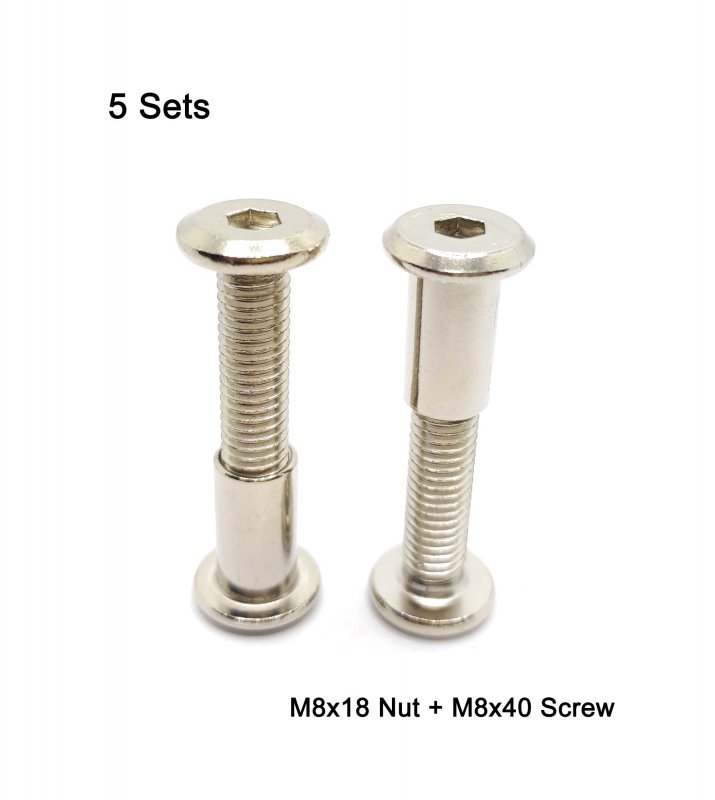 Screw Post Fit For 3 8 Inch 10mm Hole Dia Male M8x40mm Female 18mm Hex Drive Binding Bolts Leather Wood Furniture Carbon Steel