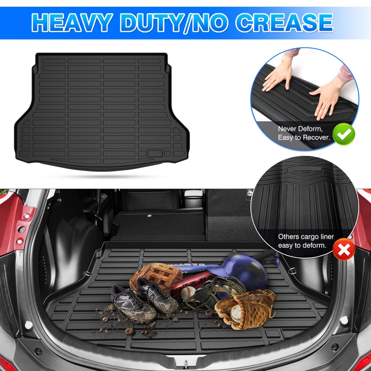 Cargo Mat For Toyota Rav4 2013 2014 2015 2016 2017 2018 All Weather Trunk Liner Heavy Duty Rubber Tpe Tray Black Suv
