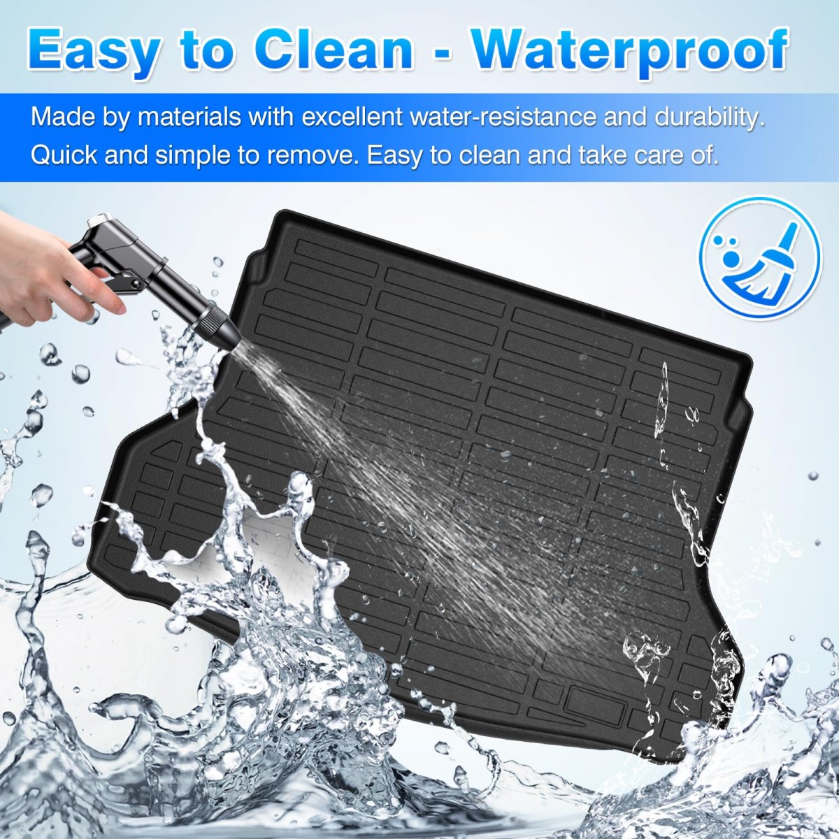Cargo Mat For Toyota Rav4 2013 2014 2015 2016 2017 2018 All Weather Trunk Liner Heavy Duty Rubber Tpe Tray Black Suv
