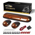 Partsam 3pcs Amber Led Cab Roof Marker Light Top Running Lights W Wiring Compatible With Silverado Sierra 1500 1500hd 2500