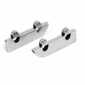 Uxcell Showcase Glass Door 60x6x23mm Sliding Rollers Clamp Wheels Pulleys Silver Tone 20pcs