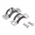 Uxcell 25mm Rigid Pipe Strap Clamps Carbon Steel Bracket Tube Clip M8 Nut Size For Water 12 Pcs