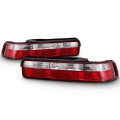 1990-1993 Acura Integra 2-door Coupe Red Clear Tail Lights Brake Lamps Driver Passenger Side 