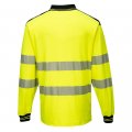 Portwest T184 Pw3 Hi-vis Long Sleeve Polo Safety Shirt Yellow Black Large 