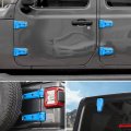 11pcs Full Set Exterior Decoration Trim Kit For Jeep Wrangler Jl Jlu 2018-2022 Door Hinge Spare Tire Bracket Tailgate Glass 
