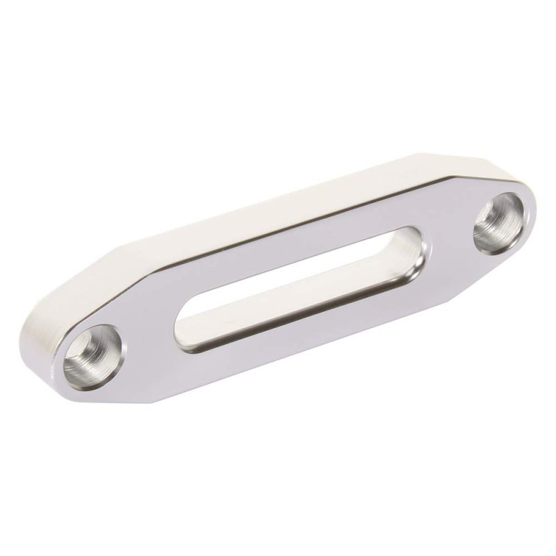 Aluminum Hawse Fairlead For 4wd Atv Utv 4 8 In Bolt Pattern Synthetic Winch Rope 4500lb Load Capacity Billet White Finish
