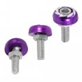 Uxcell Purple Silver Tone License Plate Bolts Screws Car Ornament 4 Pcs