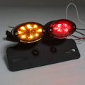 Httmt Mt374- Black Smoke Lens Universal Cat Eye Custom Motorcycle All-in-1 Tail Brake License Plate Turn Signal Light