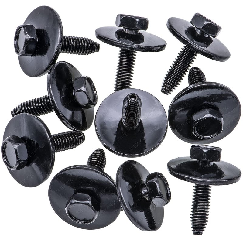 Rexka 10pcs M6-1 0 X 25mm Hex Head Sems Fender Bumper Body Bolts For Gm 11503982 11504493 11609989 Buick Cadillac Chevrolet Gmc
