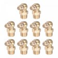 Brass 90 Degree Grease Fitting M10 X 1mm Thread Hydraulic Accessories 10pcs 