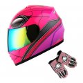 1storm Youth Kids Motorcycle Full Face Helmet Street Bike Bmx Mx Spider Pink Mg Glove Bundle 