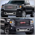 Compatible With Gmc Sierra 1500 Gmt K2xx Abs Plastic Denali Style Front Lower Bumper Grille Chrome