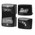 Fydun 3 Pcs Gear Button Kit 6131 9252 912a 1 Esp Antislip Switch Sport Radar Sensor Key Replacement For F20 F21 F22 F23 Black
