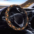 Fehuew Fire Rugby Balls Football Steering Wheel Cover For Women Girls 15 Inch Universal Auto Car Anti Slip Wrap Covers Fit
