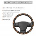 Fehuew Fire Rugby Balls Football Steering Wheel Cover For Women Girls 15 Inch Universal Auto Car Anti Slip Wrap Covers Fit