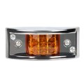 2 Pack Led Rectangular Armored Style Side Marker Lights Amber Lens Waterproof Universal Fit For Freightliner International 