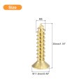 5pcs Brass Wood Screws M6 X 30mm Phillips Flat Head Self Tapping Woodworking Screw For Door Hinges Wooden Furniture Home