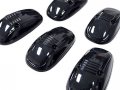 Vms Racing 99-02 Cab Roof Lights Markers 5 Piece Pc Covers With Base Kit In Smoke Crl 264145bk Compatible Dodge Ram 2500 3500