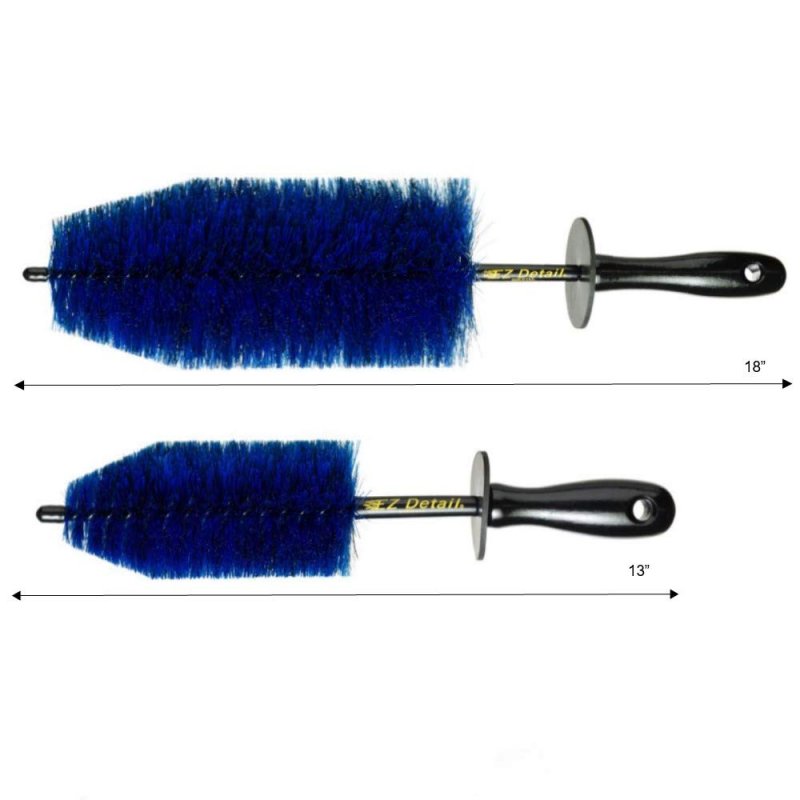 Big And Little Wheel Rim Brush Combo For Cars Motorcycles Trucks Bikes Non Scratch Auto Detailing Tool Barrels Rims Spokes Blue