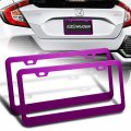 Eparts 2 X Front Rear Universal Us Size Car Suv Truck Aluminum Metal Purple Color Finished License Plate Frame Cover 