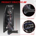 Auto Dynasty Factory Style Rear Tail Lights Brake Lamps With Wiring Harness Compatible Chevy Silverado 1500 2500 3500 2003-2007