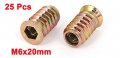 Uxcell M6 E-nut Wood Insert Interface Screws Hexagonal Socket Nuts 25 Pcs