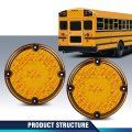 Pit66 Turn Signal Tail Light 47-led 2pc 7 Round Amber For School Bus Transit Vehicles Refuse Hauler