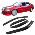 Ikon Motorsports Tape On External Window Visor For 1992-1995 Honda Civic 4 Door Slim Style Acrylic Smoke Tinted Sun Rain Wind 