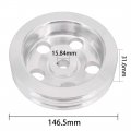 Kipa Aluminium Double Groove Power Steering Pump Pulley For Chevy Sbc Bbc With Key-way Units Through 1984 A 5 8 Shaft Satin